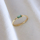 Anel Baguete Memórias Lili Personalizado Ouro 18K