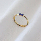 Anel Baguete Memórias Lili Personalizado Ouro 18K