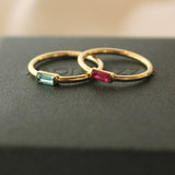 Anel Baguete Memórias Lili Personalizado Ouro 18K