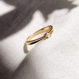 Anel Solitário Personalizado Convexo Ouro 18K