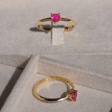 Anel Solitário Coração Personalizado Ouro 18K