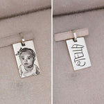 Pingente Foto Personalizado Retangular Prata 950