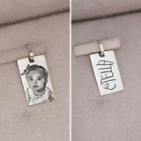 Pingente Foto Personalizado Retangular Prata 950