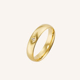 Aliança Personalizada Ouro 18K Anatômica | 5mm Abaulada 1 Brilhante - Montezza Joias