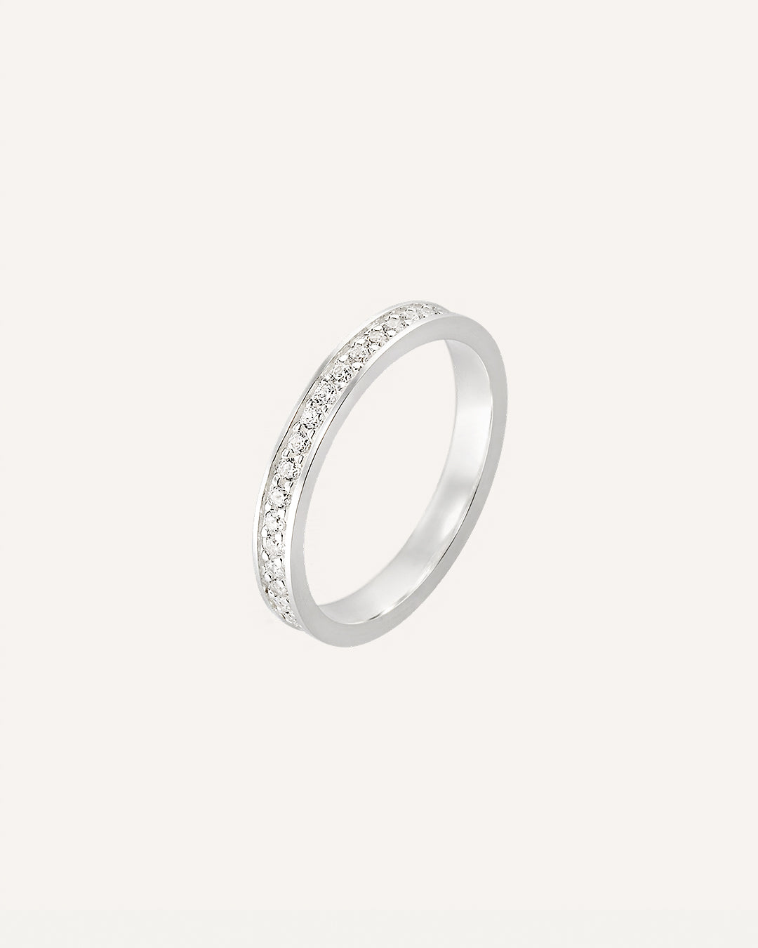 Aliança Namoro Prata 950 Cravejada Zircônias 3mm - Montezza Joias