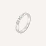 Aliança Namoro Prata 950 Cravejada Zircônias 3mm - Montezza Joias