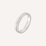 Aliança Namoro Prata 950 1 Linha Cravejada Abaulada 4mm - Montezza Joias