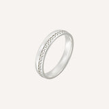 Aliança Namoro Prata 950 1 Linha Cravejada Abaulada 4mm - Montezza Joias