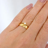 Anel Solitário Personalizado Ouro 18K Diamante Aro Delicado - Montezza Joias