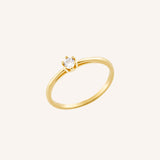 Anel Solitário Personalizado Ouro 18K Diamante Aro Delicado - Montezza Joias