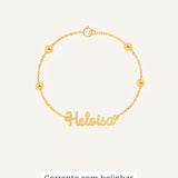 Pulseira Nome Personalizado Ouro 18K