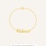 Pulseira Nome Personalizado Ouro 18K