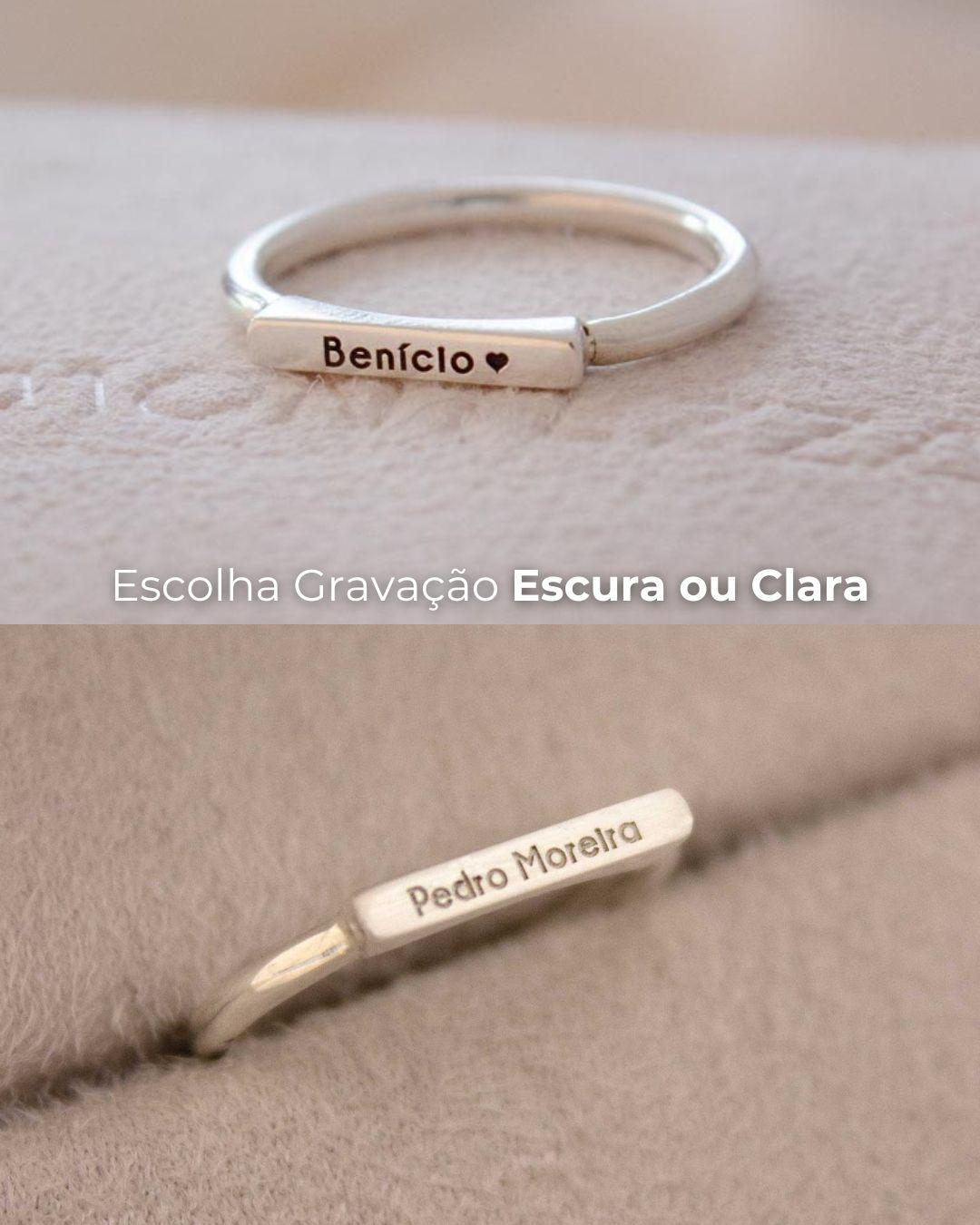 Anel Nome Personalizado Prata 950