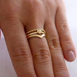 Anel Mini Coração Memórias Ouro 18K