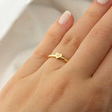 Anel Mini Coração Memórias Ouro 18K