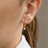 Brinco Ponto de Luz Zircônia 3mm Baby Ouro 18K