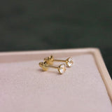 Brinco Ponto de Luz Zircônia 3mm Baby Ouro 18K