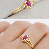 Anel Formatura Baguete Aro Duplo Ouro 18K