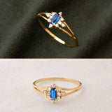 Anel Formatura Baguete Aro Duplo Ouro 18K