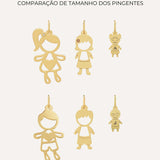 Pingente Personalizado Menina Luiza Ouro 18K