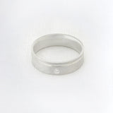 Aliança Namoro Prata 950 1 Zircônia Fosca Friso Lateral 6mm - Montezza Joias