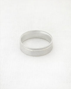 Aliança Namoro Prata 950 Fosca Friso Lateral 6mm - Montezza Joias