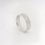 Aliança Namoro Prata 950 1 Zircônia Fosca Friso Lateral 6mm - Montezza Joias