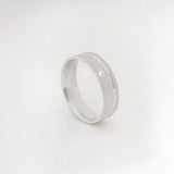 Aliança Namoro Prata 950 1 Zircônia Fosca Friso Lateral 6mm - Montezza Joias