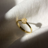 Anel Chuveiro Pavê Ouro 18K com Diamantes