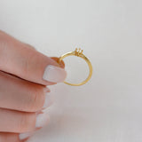 Anel Solitário Personalizado Ouro 18K Diamante Aro Delicado - Montezza Joias