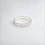 Aliança Namoro Prata 950 Cravejada Zircônias 3mm - Montezza Joias