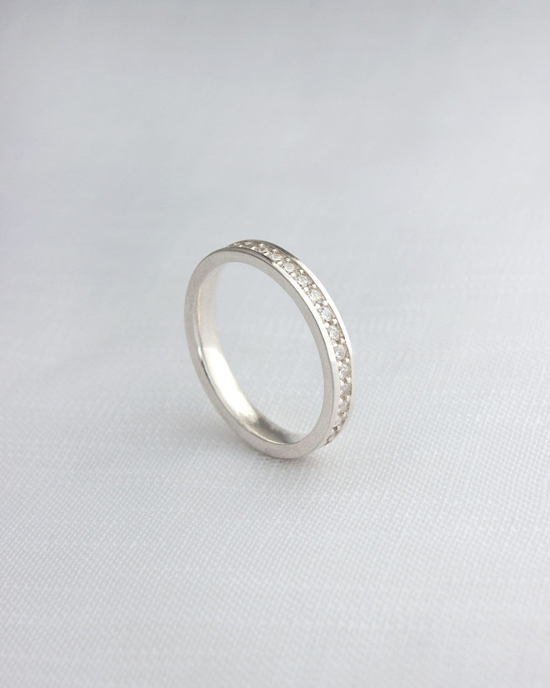 Aliança Namoro Prata 950 Cravejada Zircônias 3mm - Montezza Joias