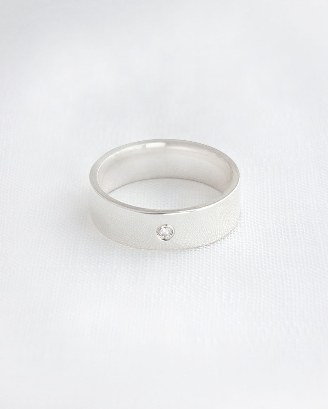 Aliança Namoro Prata 950 1 Zircônia Reta 6mm - Montezza Joias