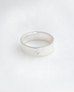 Aliança Namoro Prata 950 1 Zircônia Reta 6mm - Montezza Joias
