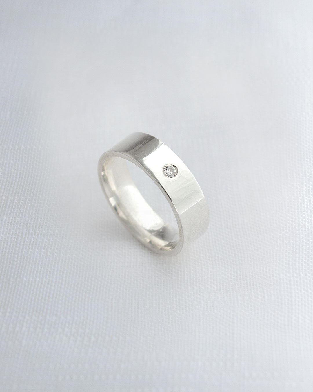 Aliança Namoro Prata 950 1 Zircônia Reta 6mm - Montezza Joias