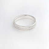 Aliança Namoro Prata 950 1 Linha Cravejada Abaulada 4mm - Montezza Joias