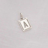 Pingente Retangular Letra Vazada Prata 950