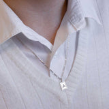 Pingente Retangular Letra Vazada Prata 950