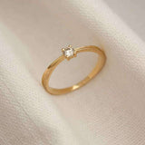 Anel Solitário Personalizado Convexo Ouro 18K