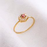 Anel Formatura Hexagonal Aro Delicado Ouro 18K