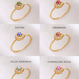 Anel Formatura Hexagonal Aro Delicado Ouro 18K