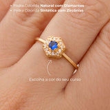 Anel Formatura Hexagonal Aro Delicado Ouro 18K