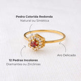 Anel Formatura Hexagonal Aro Delicado Ouro 18K