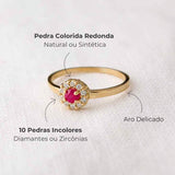 Anel Formatura Redondo Aro Delicado Ouro 18K