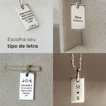 Pingente Foto Personalizado Retangular Prata 950