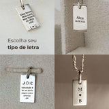 Pingente Foto Personalizado Retangular Prata 950