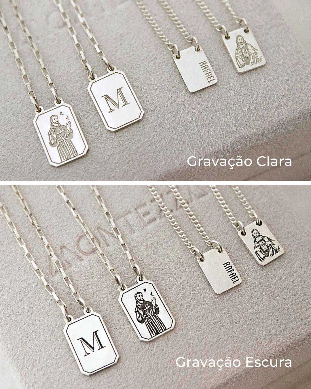 Escapulário Foto Desquinado Personalizado Prata 950