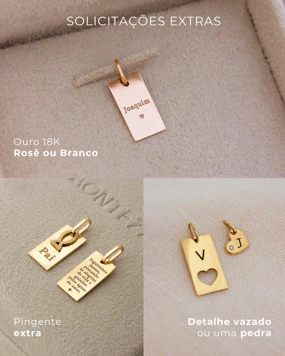 Pingente Foto Personalizado Retangular Prata 950