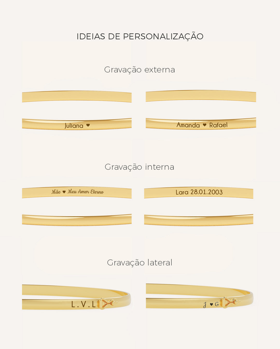 Pulseira Personalizada Bracelete Ouro 18K - Montezza Joias