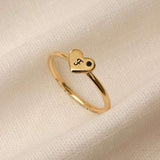 Anel Coração Personalizado Ouro 18K